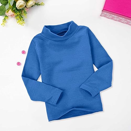 Toddlers Baby Boys Girls Solid Color Turtleneck T-Shirt Basic Cotton Mock Neck Long Sleeve Top Clothes3