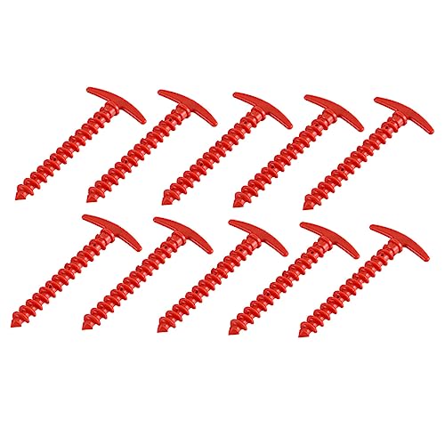 HEMOTON 10Pcs Heavy Duty Nylon Tent Stakes Spiral Ground Nails for Camping High Strength and Durable for Beach Mud Grass and More Essential Outdoor Supplies