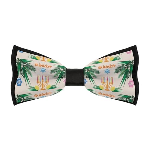 JYYAU Happy Sukkot Bow Tie Adjustable Necktie For Men Business Fashion Pre-tied Tie Neckwear Novelty Accessory For Weddings Party Festival