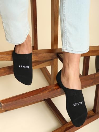 Image of Levi's Men's Cotton Stretch No Show Anti Slip Grip Socks (Pack of 3)