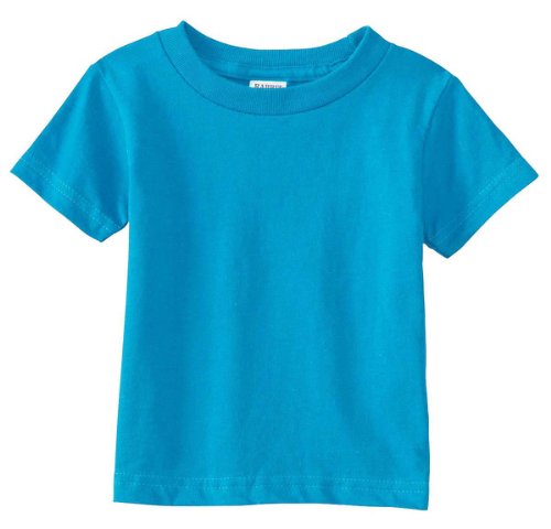 RABBIT SKINS Infant Comfort Ribbed Crewneck Jersey T-Shirt, Turquoise, 24 Months