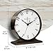 Presentime & Co Lewis Mantel Alarm Clock, Desk and Shelf Clock, Tabletop Decoration, 5.5 x 5 inch, Silent no Ticking, Metal Base, Bronze Finish, Arabic Numeral