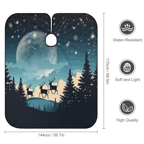 Capa de barbería Navidad invierno con cierre ajustable 66.9x56.7 in miniatura 2
