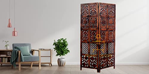 Wooden partition for Living Room | Wood Screen for Pooja Room | Hall Partition | Separator for Living Room | Modern Decorative Wall Divider | Folding Door Screen Kitchen | Foldable Panel
