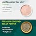 Soeos Himalayan Pink Salt Fine 39 oz + Organic Ground Black Pepper 18 oz, Salt and Pepper for Grinder Refill