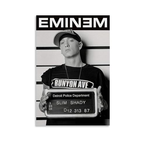 Liluogue Canvas Eminem Art Music Poster Music Posters for Room Aesthetic Canvas Wall Art Bedroom Decor12x18inch(30x45cm)