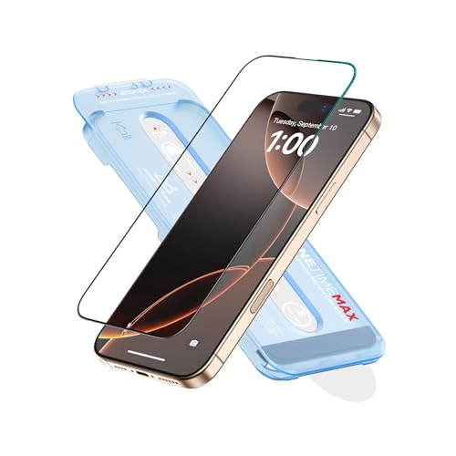 FLOLAB NanoArmour ONETIME PRO for iPhone 16 Pro Max Screen Protector Anti-Reflective PolarSpectra Anti-Rainbow 3D Tempered Glass Edge Reinforced Easy Install Dust-Free Scratch Resistant