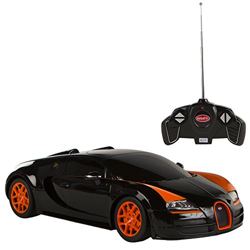 Rastar Coche teledirigido 1:18 Bugatti Veyron Gran Sport, color negro, (Colorbaby 75894)