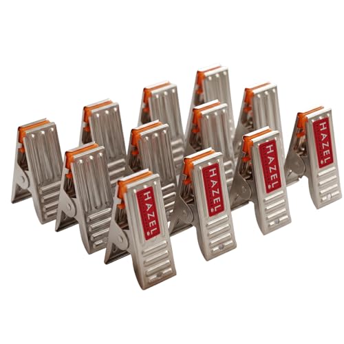 Image of HAZEL Stainless Steel Clips for Clothes Drying | Cloth Clips for Drying Cloth (A Shape Clips, Set of 12)