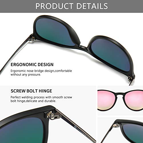 Image of SUNGAIT Premium Vintage Round Sunglasses for Women Men Classic Retro Style