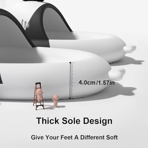 Sharklas Originales Shark Slides, Anti-Slip Panda Watermelon Heart Shark Cloud Slippers, Shark Sandals For Women Men2