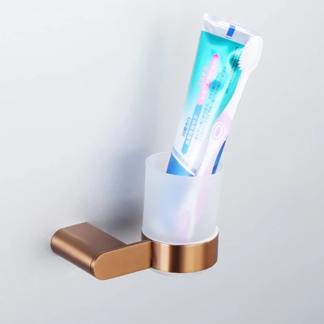 WRIST Zahnbürstenhalter, Zahnbürstenhalter Zur Wandmontage Mit Milchglasbecher Zahnbürstenhalter Aus Edelstahl in Roségold Für Das Badezimmer