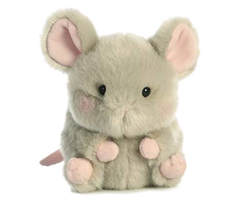 Aurora® Round Rolly Pet™ Frisk Mouse™ Stuffed Animal - Adorable Companions - On-The-Go Fun - Gray 5 Inches #TOP4