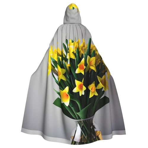 Cape de peignoir unisexe imprimé jonquilles et manteau à capuche Halloween