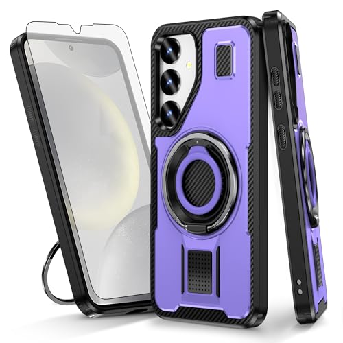 Coque Samsung S24 Plus Asuwish antichoc violette avec protège-écran verre trempé