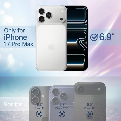 Image of JETech Glitter Case for iPhone 17 Pro Max, Clear | Sparkly Glitter Design, Shockproof Cover, Clear Back, Stylish Look