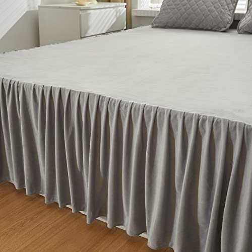 Joyreap Plush Shaggy Comforter Sheet Set Gray, 6 Pieces Luxury Faux Fur Bed In A Bag, Velvet Fluffy Bedding Comforter Set For All Season-Queen Size, 1 Comforter, 1 Bed Skirt, 4 Pillowcases #TOP3