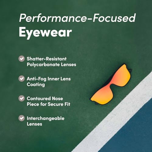 Image of CRBN Pickleball - Drift Pickleball Glasses for Men & Women - Eye Protection - Photochromic Lens Provides Sun & Impact Protection in All Conditions - Meets ANSI Z87.1 & Z80.3