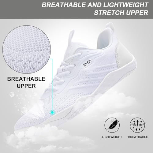 Image of ZYEN Mens Barefoot Shoes Wide Toe Box Trail Running Sneakers Zero Drop Non-Slip Extra Wide Width Walking Shoes Minimalist Wrestling Sneakers Gym Trainer