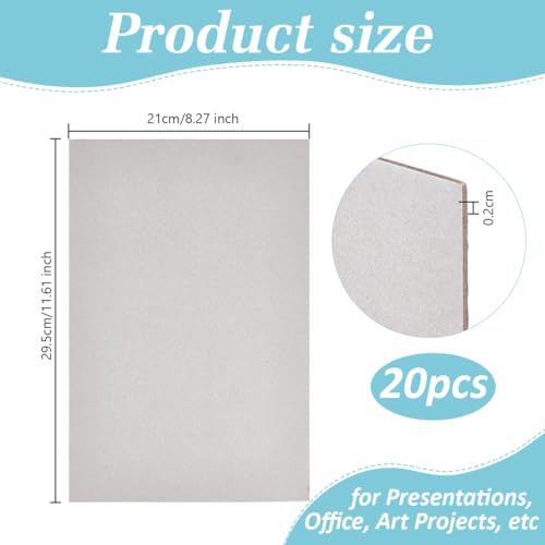 OLYCRAFT 20 Stück Spanplattenblätter 21x29.5cm 80 pt (Punkt) Schweres Papier Karton DIY Bastelbuch Binderbrett Für Buchbindereinband Albumeinband Karton Kartenherstellung – 2mm Dick