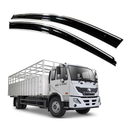 Image of CAR SAAZ Chrome Line Door Visor for Eicher (Set of 2Pcs) | Rain Guard | Wind Deflector