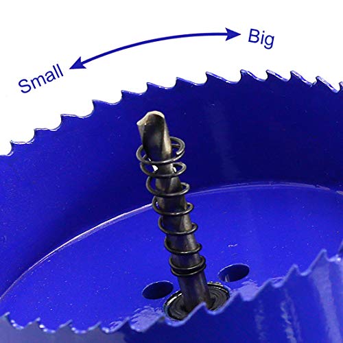 Image of Luomorgo 4 inch (100mm) Hole Saw, 1 1 /4 inch Cutting Depth | HSS Bi-Metal, Hex Shank Drill Bit Adapter, For Wood Cornhole Boards Plastic Drywall Fiberboard