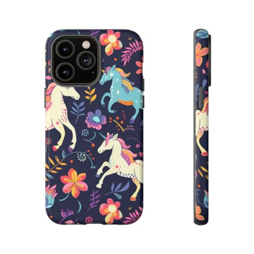 Coque iPhone 14 Pro Max licorne bleue rigide et mate
