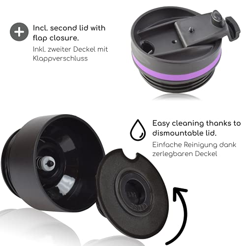 Milu thermobeker - 210 ml 100% lekvrij - isoleerbeker, koffiebeker te gaan, drinkbeker van roestvrij staal - autobeker dubbelwandige isolatie - reismokken - Travel mug (210ml, Paars) - Image 4