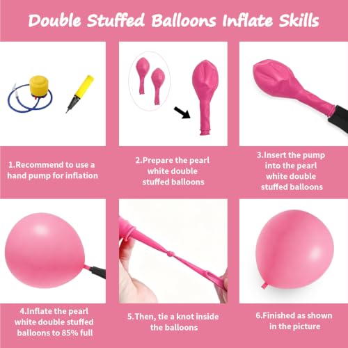 Image of 108Pcs Double Stuffed Hot Pink Balloon Garland Arch Kit