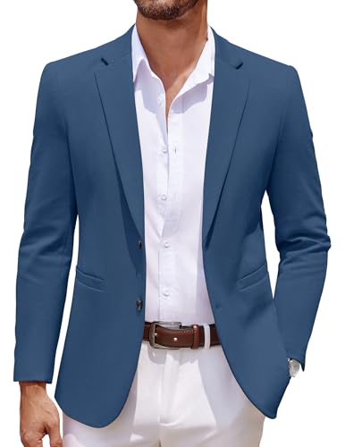 Image of COOFANDY Men's Casual Knit Blazer Two Button Lightweight Sport Coats Suit Jacket