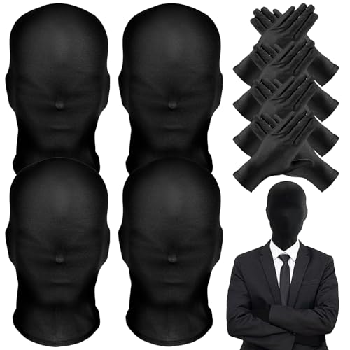GOUYENG Maschera Integrale di Halloween,4 Pezzi Pieno Viso Maschera,Senza Volto Senza Volto Unisex,Maschere Di Halloween,per Carnevale,Carnevali e Feste a Tema