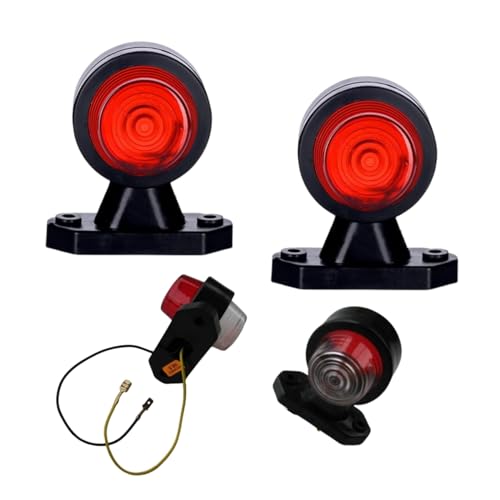 2 x WEISS + ROT Begrenzungsleuchte Seitenleuchte 12V 24V E-Prüfzeichen Positionsleuchte Seite Auto LKW PKW KFZ Lampe Leuchte Licht Front Rück Birne