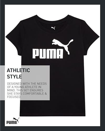 Image of PUMA Girls T Shirts - 2 Pack Short Sleeve Logo Graphic Tees - Casual Everyday Athletic Shirts for Girls (Sizes: S-XL)