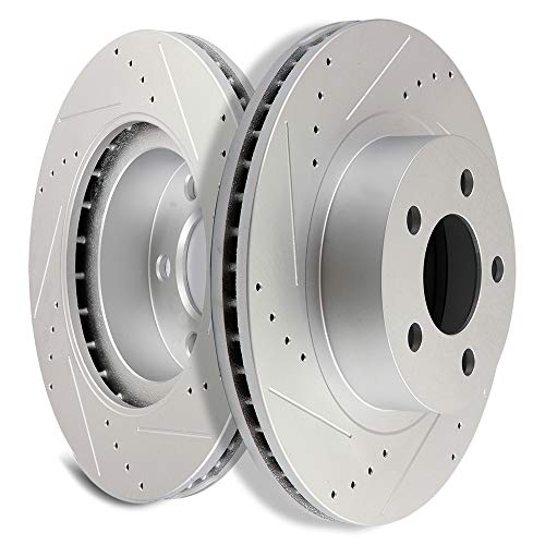 SCITOO Front Brake Rotors,2pcs Drilled& Slotted Discs Brakes Kit fit for Ford Explorer,for Ford Explorer Sport, for Ford Explorer Sport Trac, for Ford Ranger, for Mazda B2300 B3000 B4000