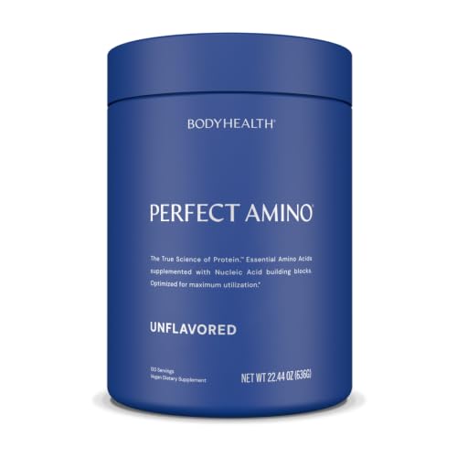 Image of BodyHealth PerfectAmino - BCAA and EAA Powder for Pre and Post Workout - Amino Acid Energy Drink for Men and Women to Support Lean Muscle and Recovery - Unflavored (Lightly Sweetened) - 120 Servings