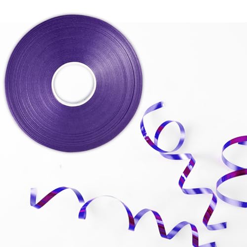 50 m de ruban à friser violet brillant pour ballons – Ruban à friser au laser pour emballage cadeau, art, artisanat, mariage, anniversaire, fête et...
