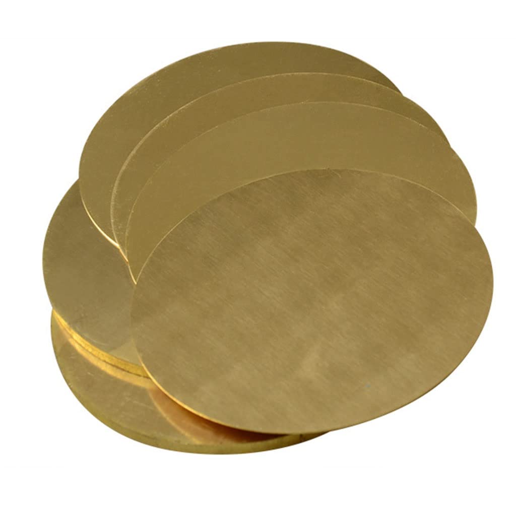 Brass Disc Sheet,H62 Brass Disc Dia 50mm - 200mm Thickness 0.8mm 1mm 1.5mm 2mm 3mm Brass Gasket Pure Copper Round Plate Brass Parts Cutting(1x200mm 1pcs)