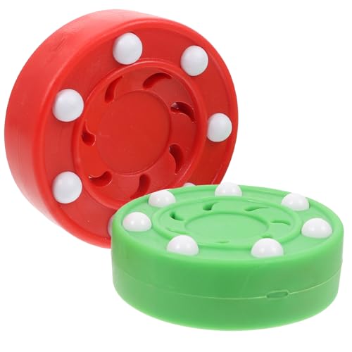 KOMBIUDA Roller Hockey Set 2 Pack Street Hockey Balls Pp Material Durable Ideal for Indoor/Outdoor Games Random Color