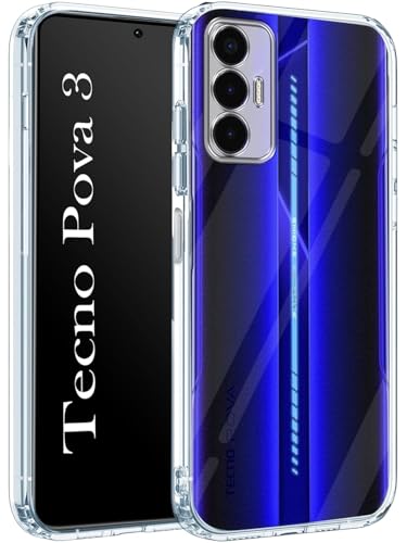 Image of COVERBLACK Soft Rubber Back Cover Compatible Model for Tecno LF7 / Tecno Pova 3 - Transparent