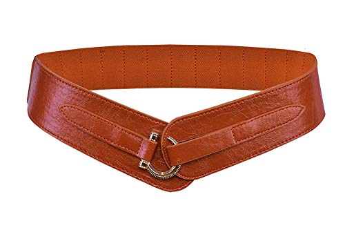 TeeYee Women's Leather Belts for Jeans Pants Fashion Gold Buckle Ladies Dress Belt