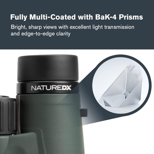 Celestron - Nature DX 8x42 Binoculars – Ideal for Birding and Outdoors – 42mm Objective Lenses – Wide 7.4° Field of View – BaK-4 Prisms – Fully Multi-Coated – Waterproof and Fogproof