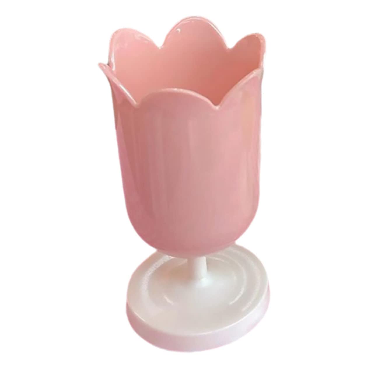 HOMSFOU 5 Pezzi portapenne a tulipano bellezza Cartoleria piccolo arredamento Carino contenitori Organizzazione da scrivania portapenne vaso di fiori plastica rosa