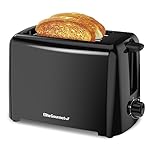 Elite Gourmet ECT1027B Cool Touch Toaster with 6 Temperature Settings & Extra Wide 1.25" Slots for Bagels, Waffles, Specialty Breads, Puff Pastry, Snacks, ETL Certified, 2 Slices, Black