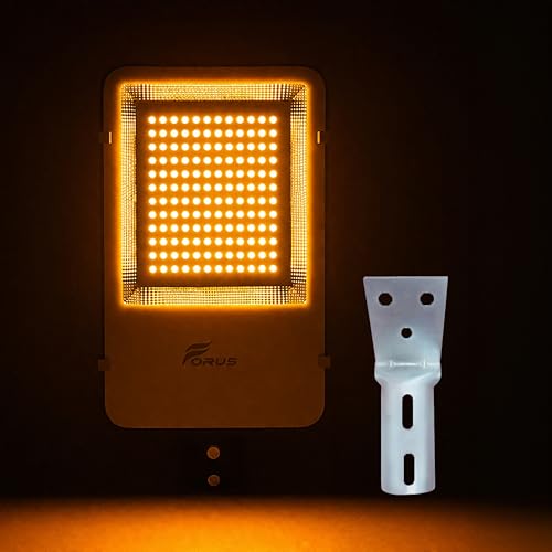 Image of Forus 100W LED Street Light with Clamp, IP66 Waterproof Outdoor LED Street Light, High Lumen 12000lm Amber, Aluminium Body for Road, Parking Lot, Garden & Industrial Outdoor Lighting (1 Pc)