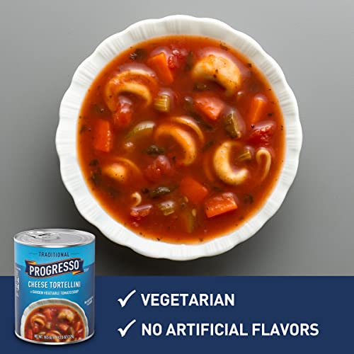 Image of Progresso Traditional Cheese Tortellini in Garden Vegetable Tomato Soup, 18.5 oz. (Pack of 12)