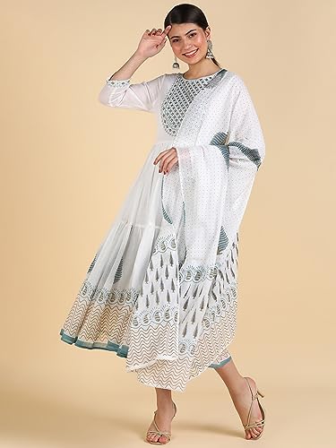 Image of Maaesa Anarkali Kurta Dupatta Set for Women