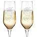 Set of 2 Personalized Wedding Champagne Flutes Engraved Glass Bride and Groom Gift Wedding Favors - Design 3
