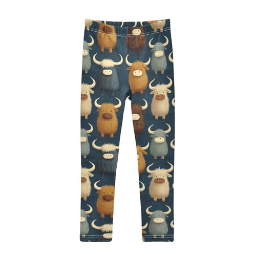 Girls Leggings Highland Cows Soft Toddler Leggings for Girls Kids Pants Size 4T-10T