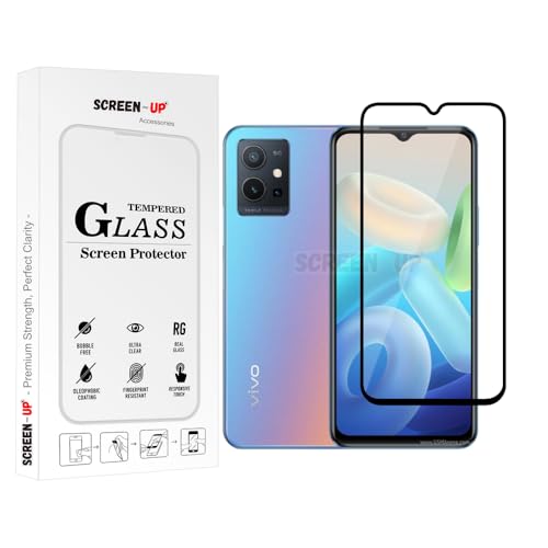 Image of ScreenUp Tempered Glass For vivo Y75 5G - Ultra Clear, 9H Scratch Resistant, Full Coverage, Easy Install Screen Protector