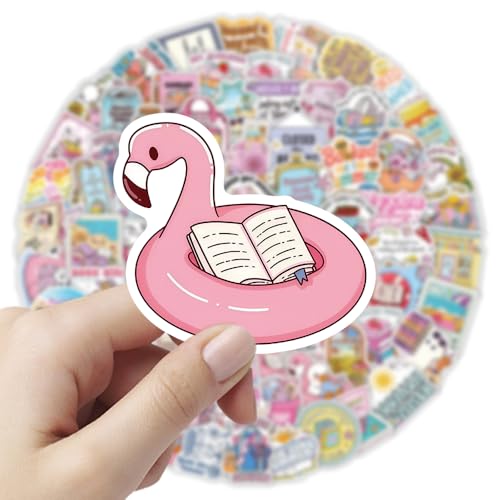 Image of 110PCS Summer Bookish Stickers, Book Stickers Pack for Kindle Laptop Water Bottle, Funny Book Lover Gifts, Summer Reading Program & Paperback Book Day Decals